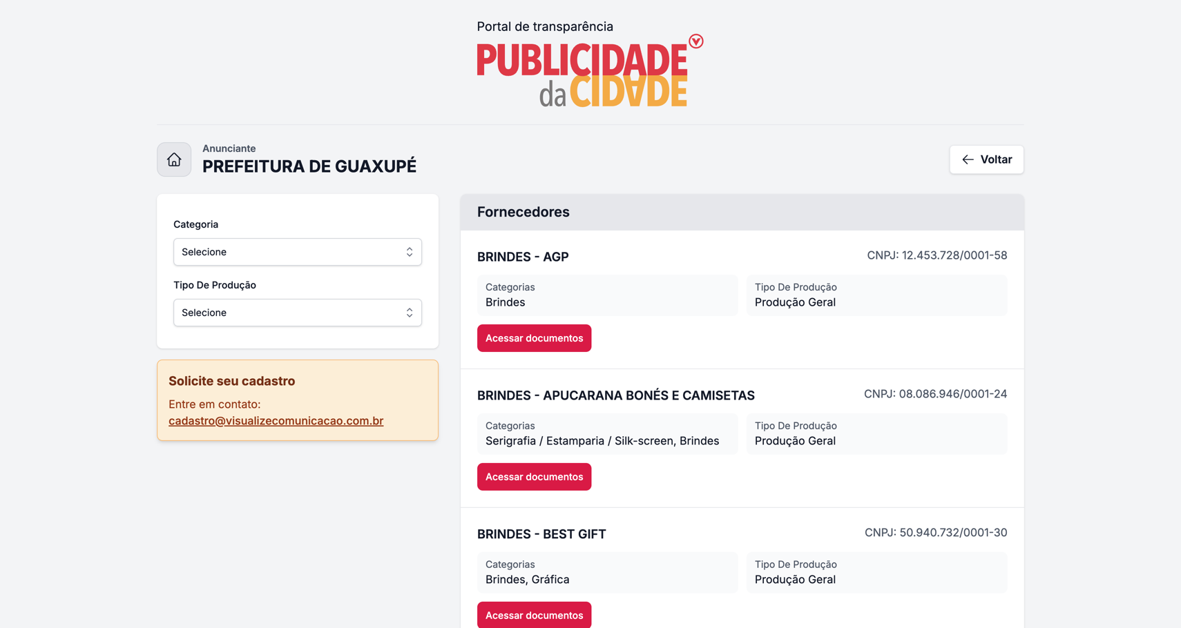 Portal público de transparência